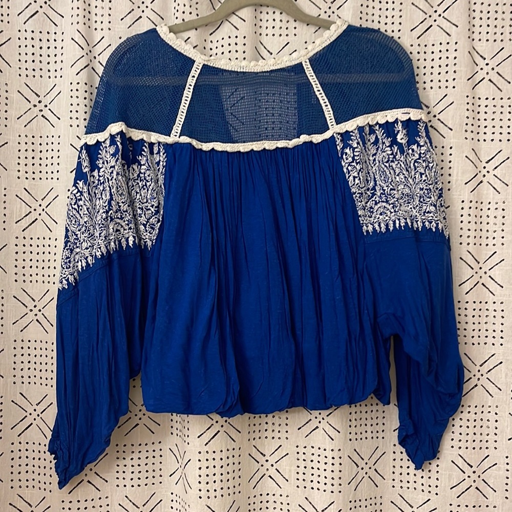 Free people small blue blouse